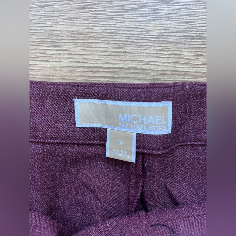 Michael Kors Burgundy Wide-Leg Sailor Pants - Picture 6 of 11